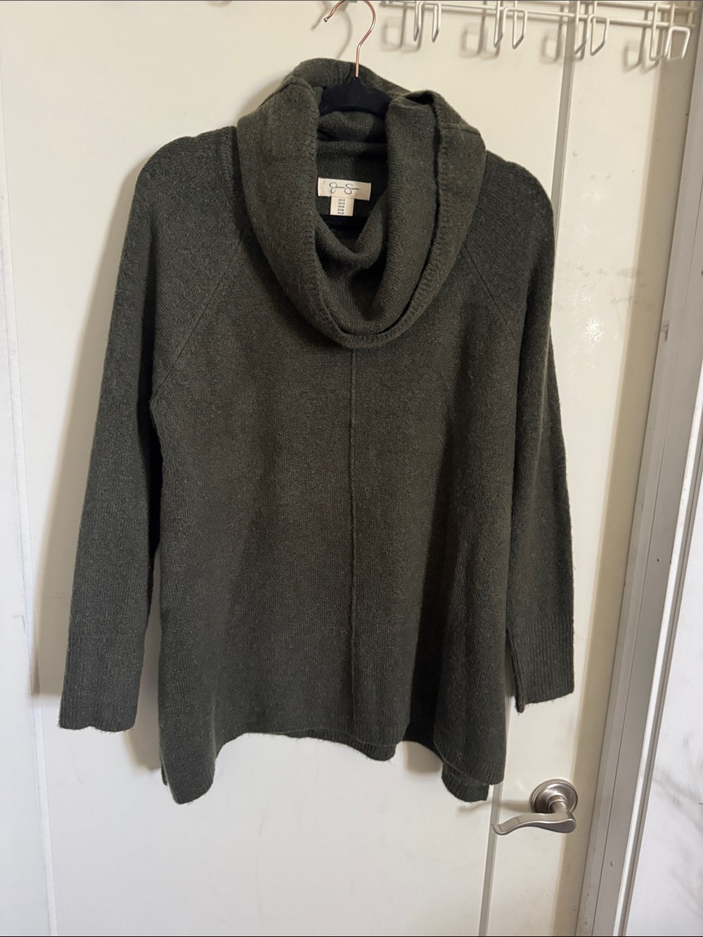 Jessica Simpson Olive Green Cowl Neck Sweater 1X